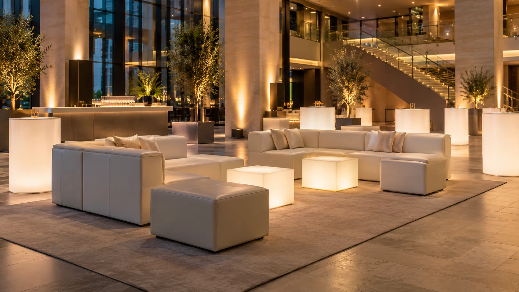 Event setting illustrating event furniture