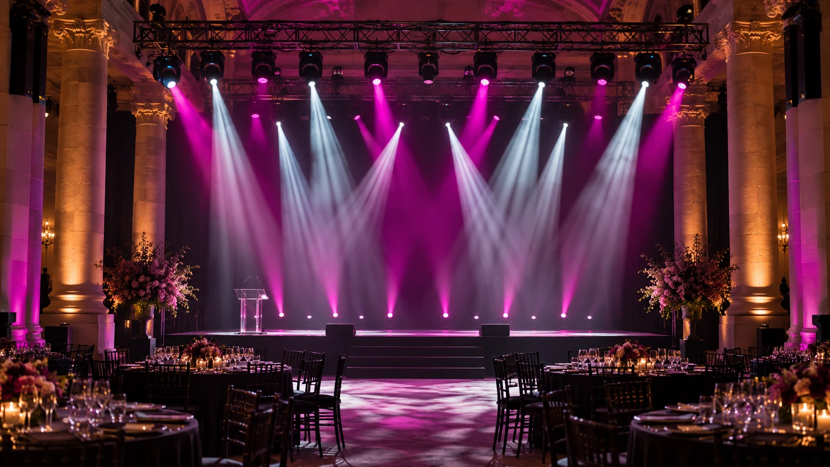 Event setting illustrating lighting & atmosphere