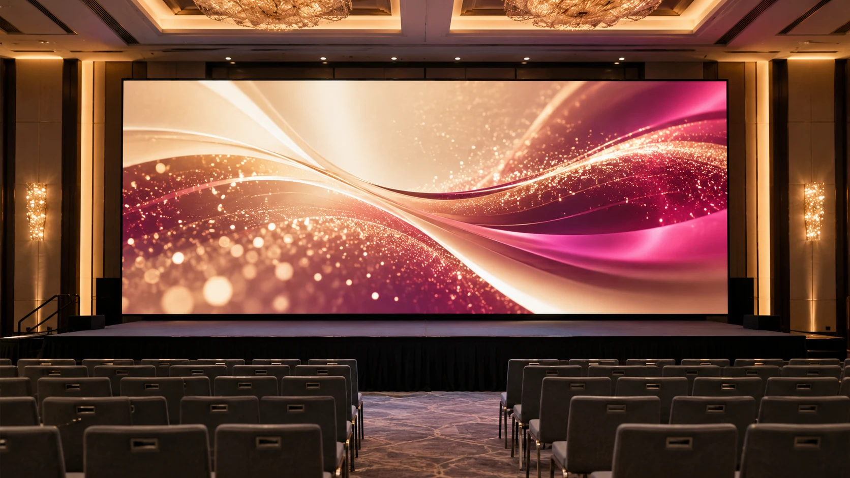 Event setting illustrating led walls, screens & projection
